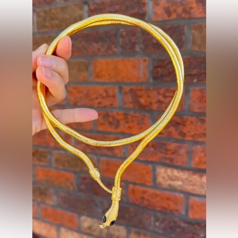 Serpenti Gold Magic Snake Cool Bendy Multilayer Necklace - Picture 5 of 16